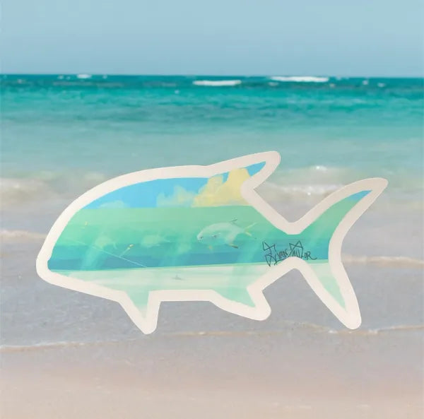 Pompano Surf Fishing Sticker