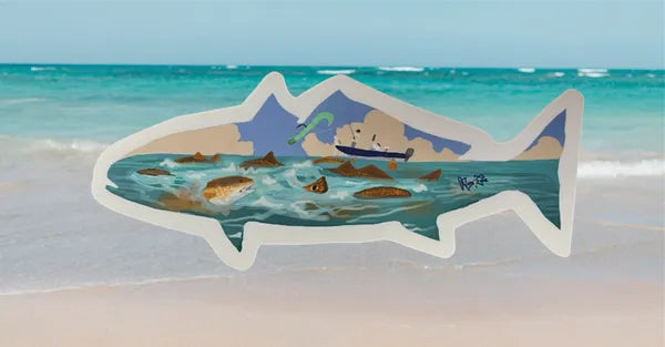 Running of the Bulls Fishing Sticker